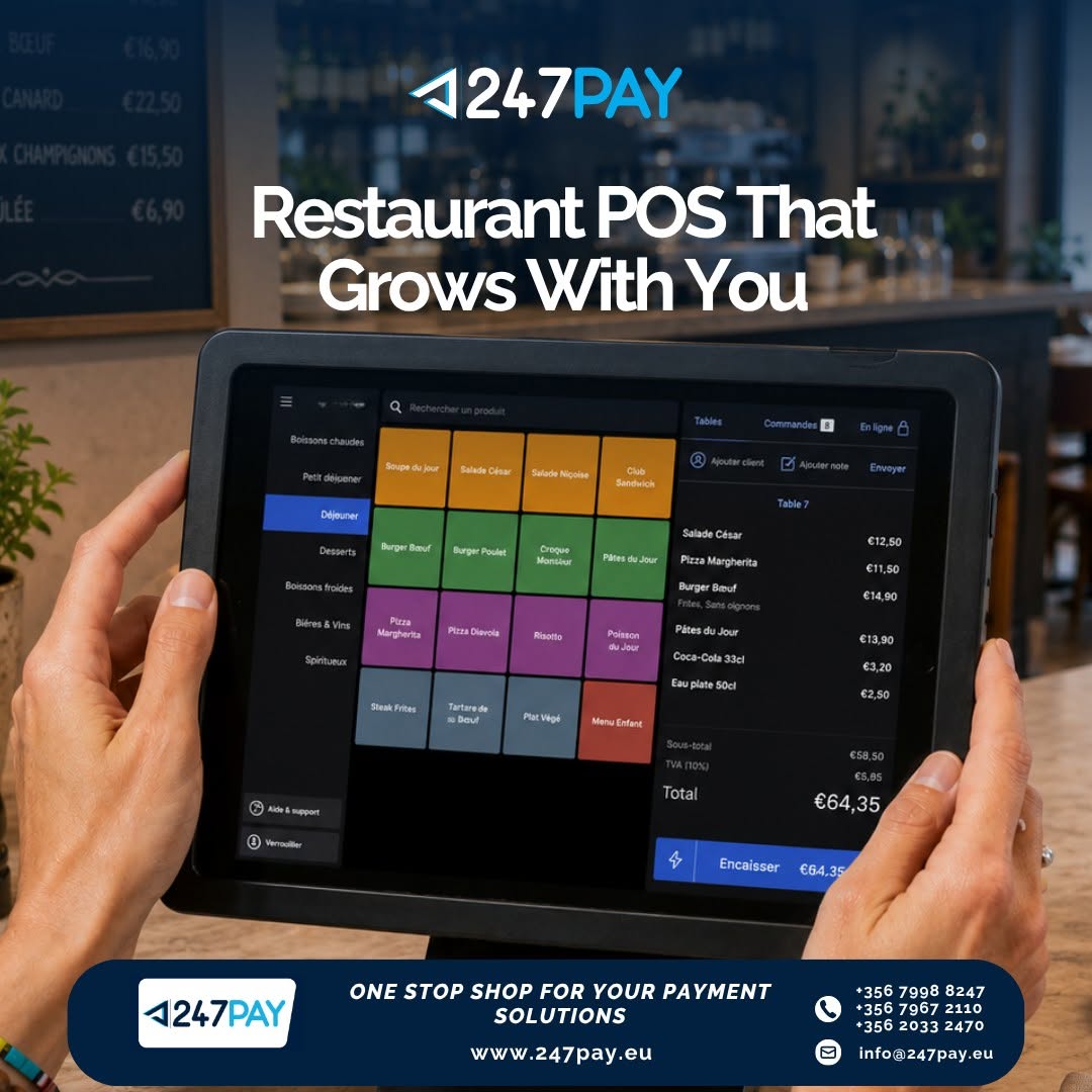 Publication 247Pay — solution de caisse pour restaurants