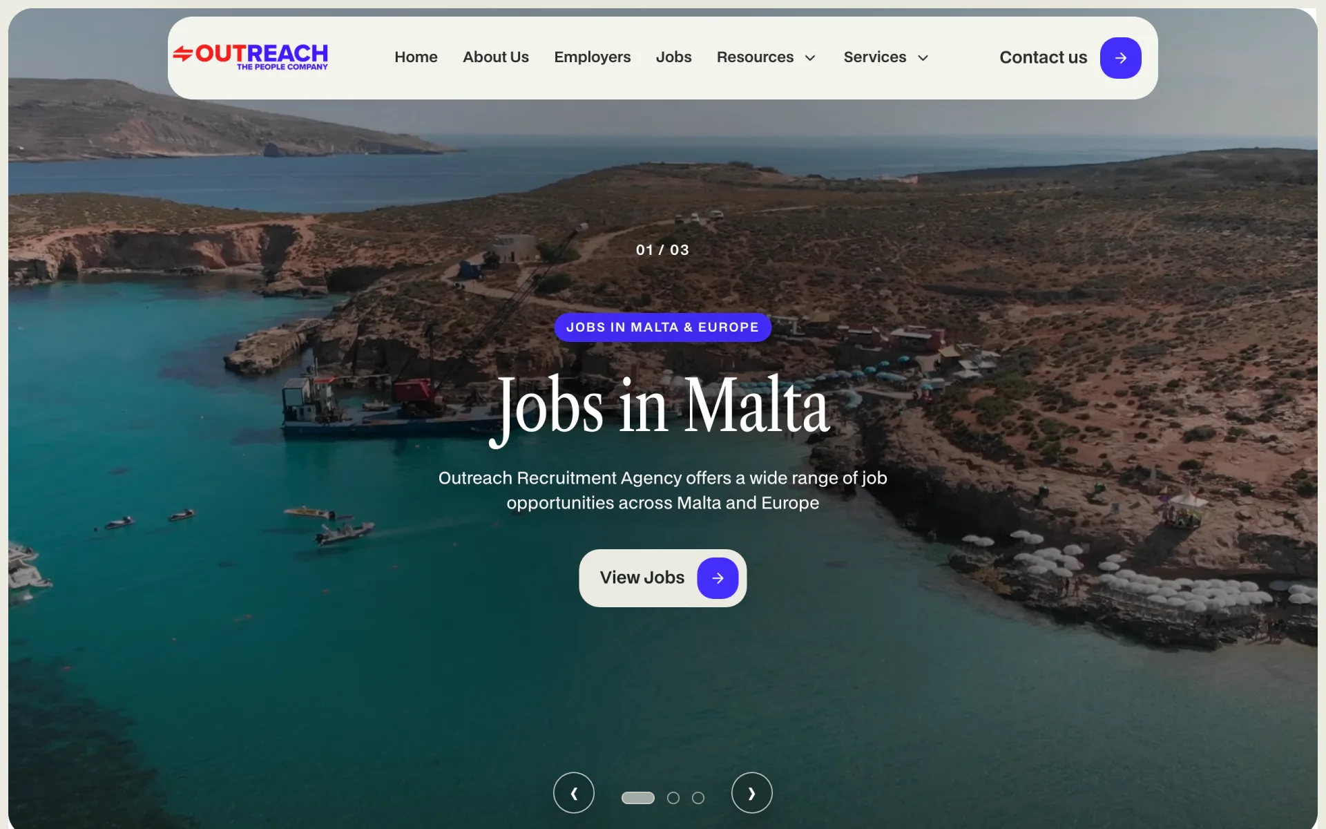 Aperçu du site Outreach Recruitment avant son activation